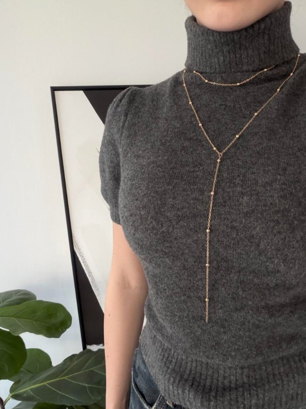 Sku0550‎ Retro Gold Women Minimalist Pedant Necklace Stainless steel+gift bag - Picture 3 of 5